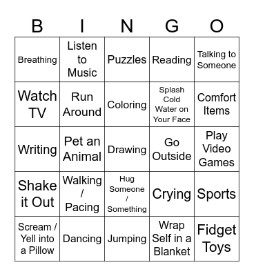 Coping Skills Bingo! Bingo Card