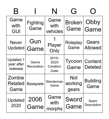 Super Place Roulette Bingo Card