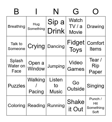 Coping Skills Bingo! Bingo Card