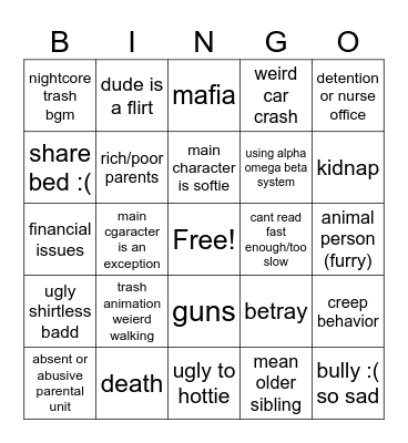 Gacha Bingo avery mady julia book Bingo Card