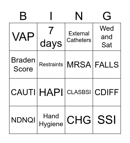 HAI Bingo Card