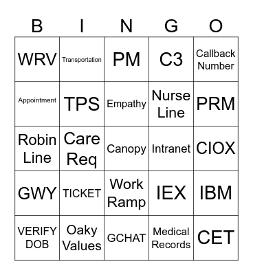 CCService BINGO Card