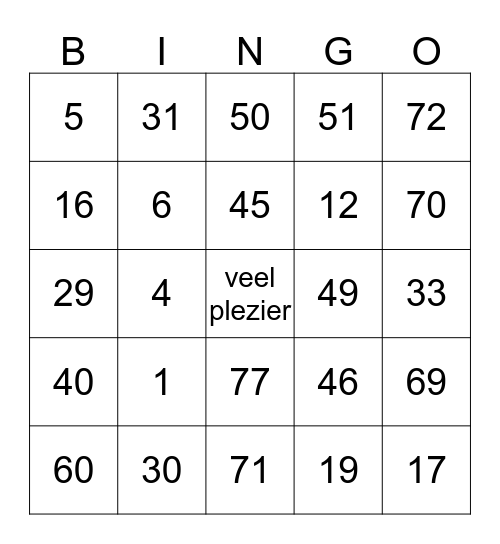 het steunpunt Bingo Card