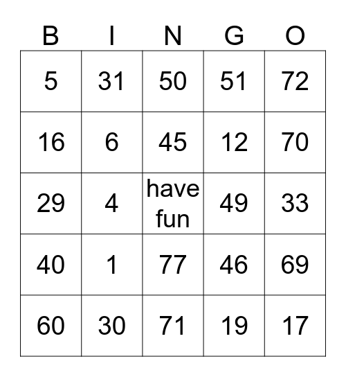het steunpunt Bingo Card