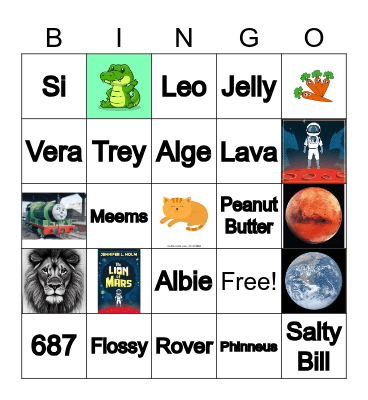 LION OF MARS Bingo Card