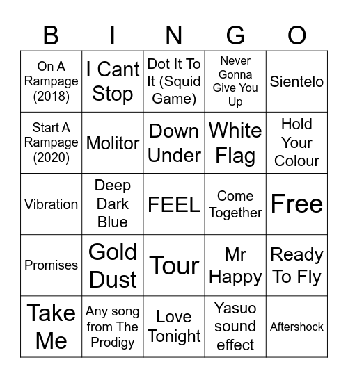 RAMPAGE OA 2023 Bingo Card