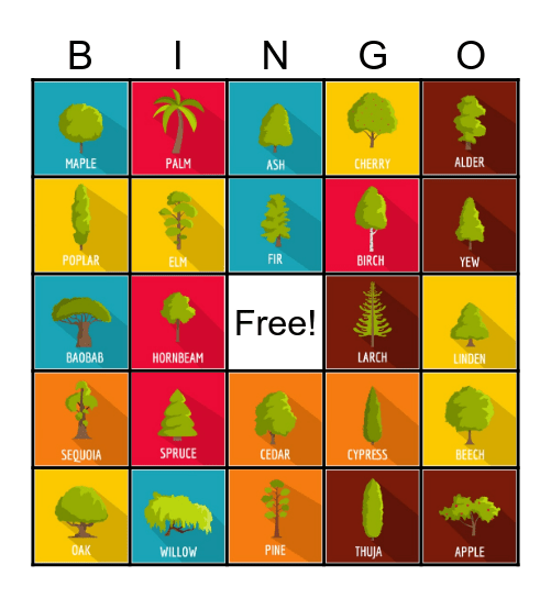 Tree Bingo Card