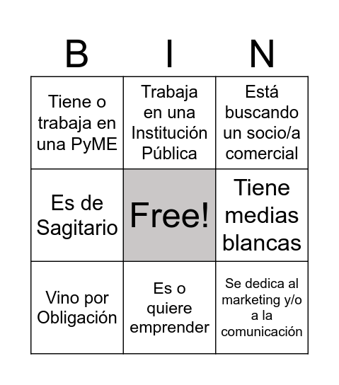 Networking BINGO! Bingo Card