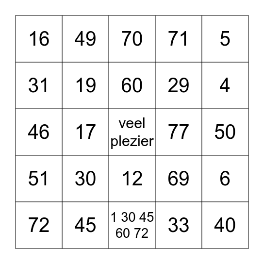 het steunpunt Bingo Card