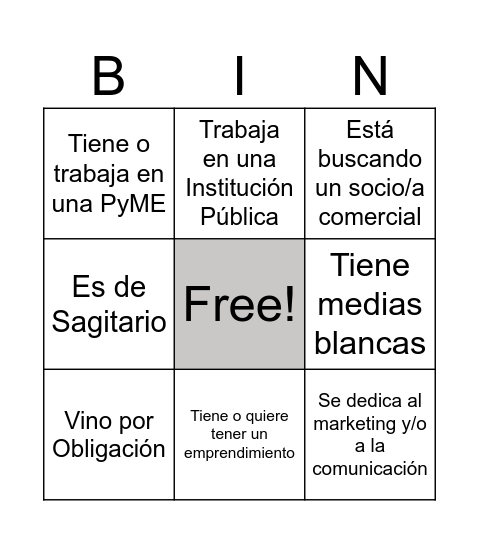 Networking BINGO! Bingo Card