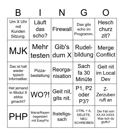 Cortec Bingo Card