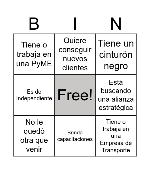 Networking BINGO! Bingo Card