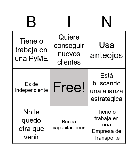 Networking BINGO! Bingo Card