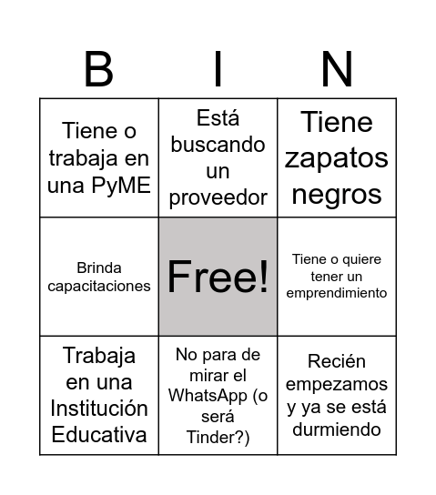 Networking BINGO! Bingo Card