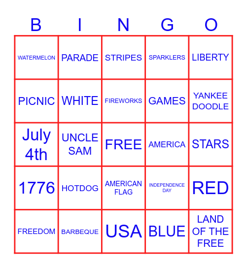 Happy Independence Day! Bingo Card