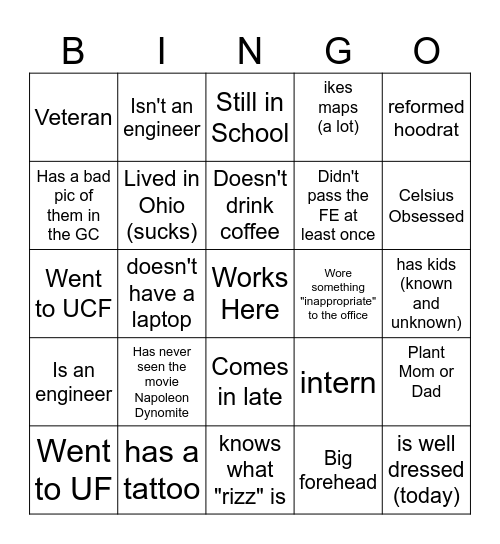 ETM Bingo Card