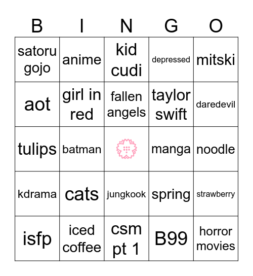 💮 Bingo Card
