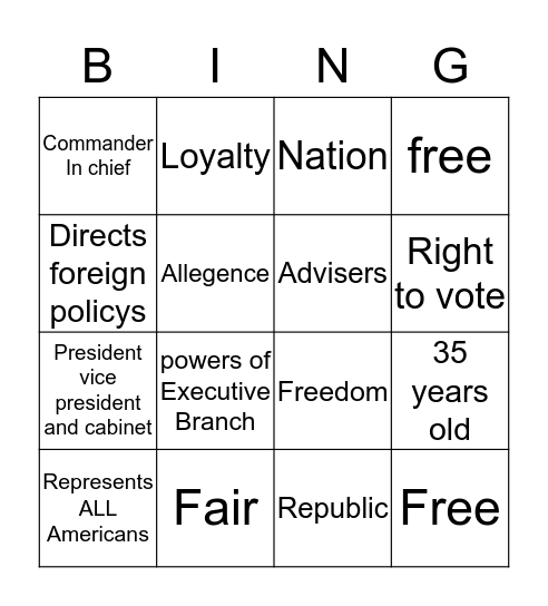 Article 2 Bingo Card