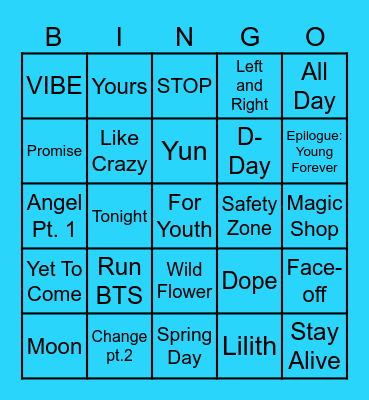 @angeljimin__ Bingo Card