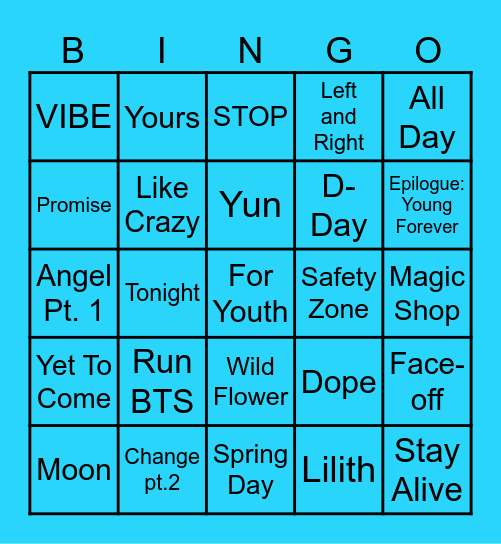 @angeljimin__ Bingo Card