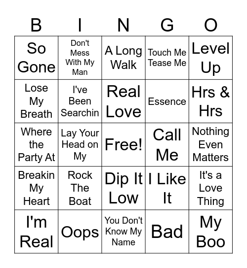 Black Music Month Bingo Card