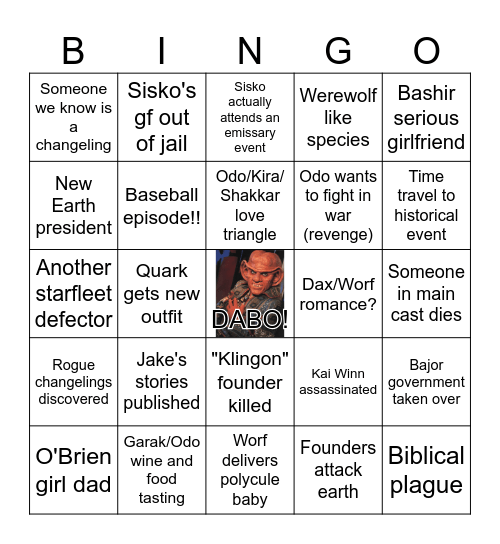 DS9 SEASON 5! Bingo Card