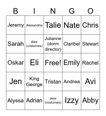 CHERUBS 2023 FACULTY Bingo Card
