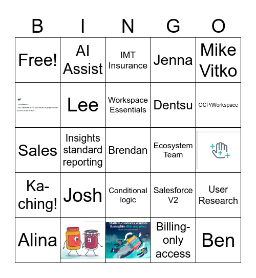 H1 Product Launch Party Bingo Card