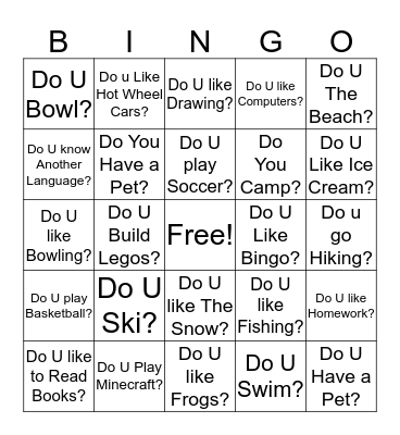Cub Scouts  Bingo Card
