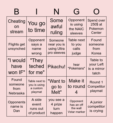 NAIC 2023 Bingo Card