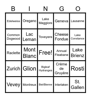 SURVAL Montreux Summer 2023 Bingo Card