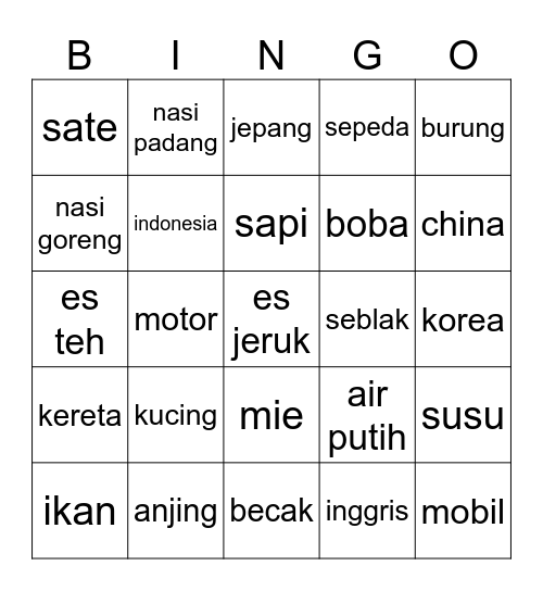 Adelia Bingo Card