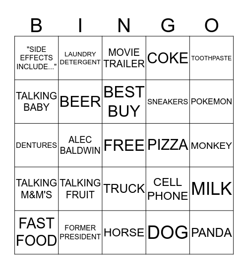 SUPERBOWL 2016 Bingo Card