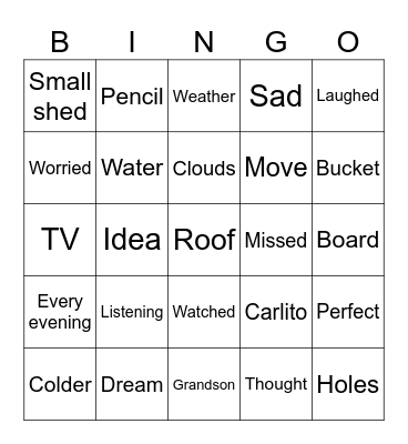 Carlito Bingo Card