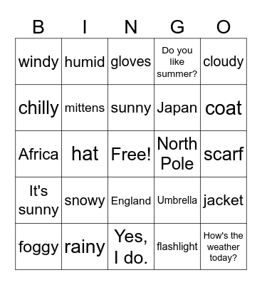 VT CLASS Bingo Card
