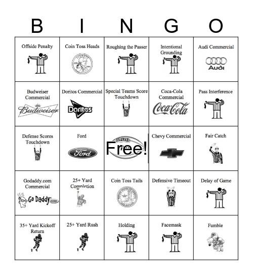 Super Bowl 50 Bingo Card