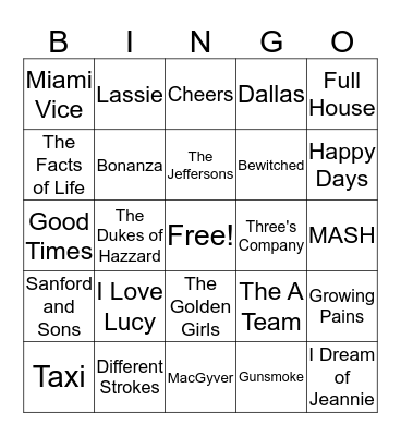 TV Bingo Card