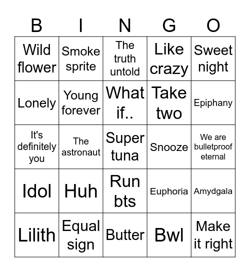 @itzmekaanj Bingo Card