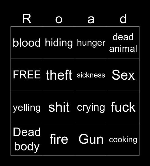 The Road Bingo Card