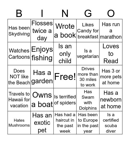 CSR Mixer Bingo! Bingo Card