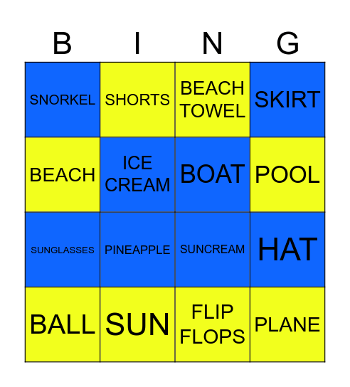 SUMMER BINGO!!! Bingo Card