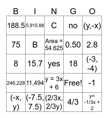 Review for STAAR Bingo Card