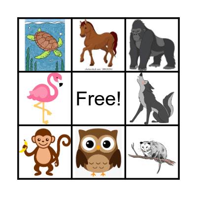 ANIMALS Bingo Card