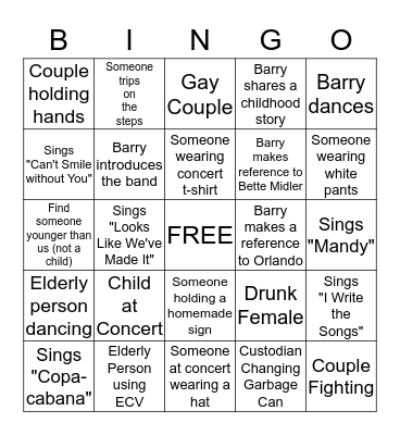 Barry Bingo Card