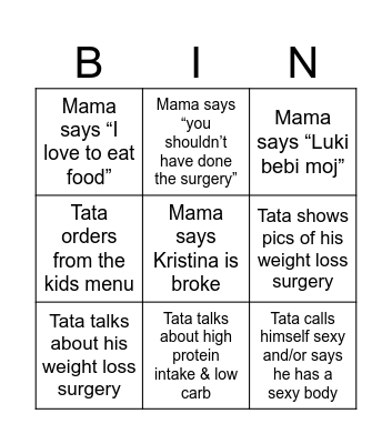 Music family gatho Bingo Card
