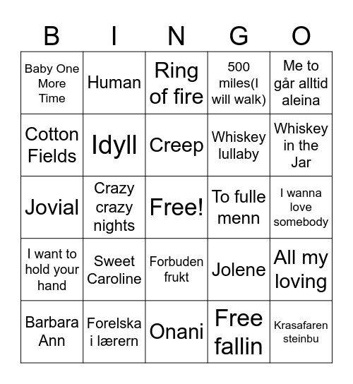 LillesandsDa'ene Bingo 30.06.2023 Bingo Card