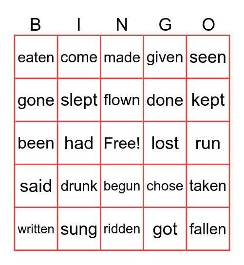 V3 Bingo Card