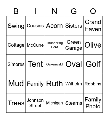 Oakenwald Bingo! Bingo Card
