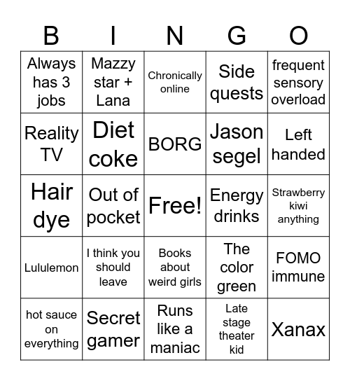 KEENZVILLE Bingo Card