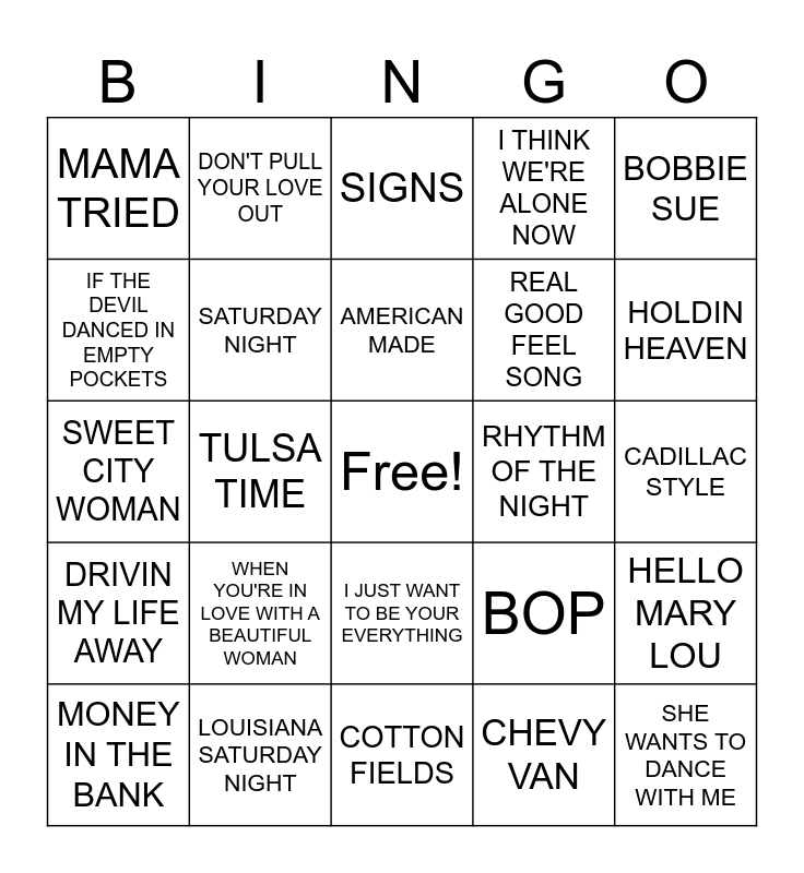 ELKS 4 Bingo Card